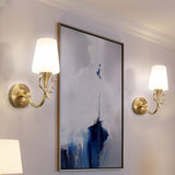 Elegant Gold and White Wall Sconce Vanity Light Image - 3