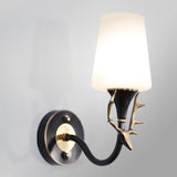 Elegant Gold and White Wall Sconce Vanity Light Image - 5