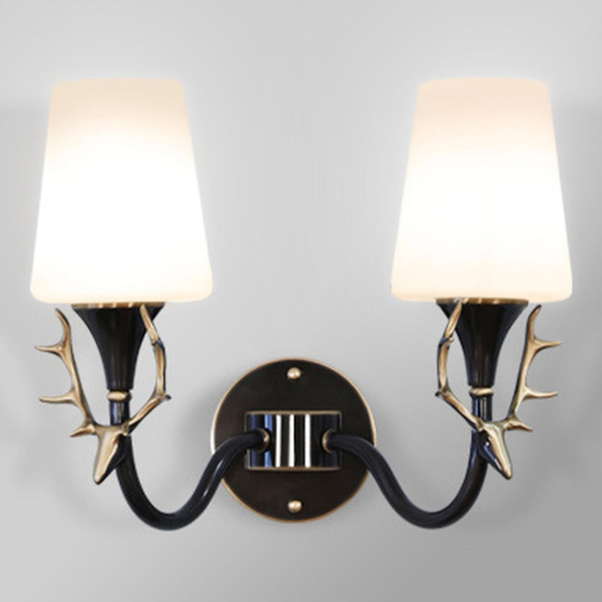 Elegant Gold and White Wall Sconce Vanity Light Image - 6