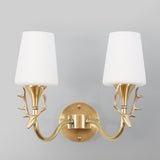 Elegant Gold and White Wall Sconce Vanity Light Image - 7