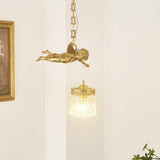 Elegant Gold Angel Crystal Adjustable Height Pendant Light Image - 3