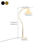 Elegant Gold Arc LED Floor Lamp with Pleated Shade #size