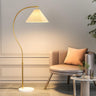 Elegant Gold Arc LED Floor Lamp with Pleated Shade Image - 4