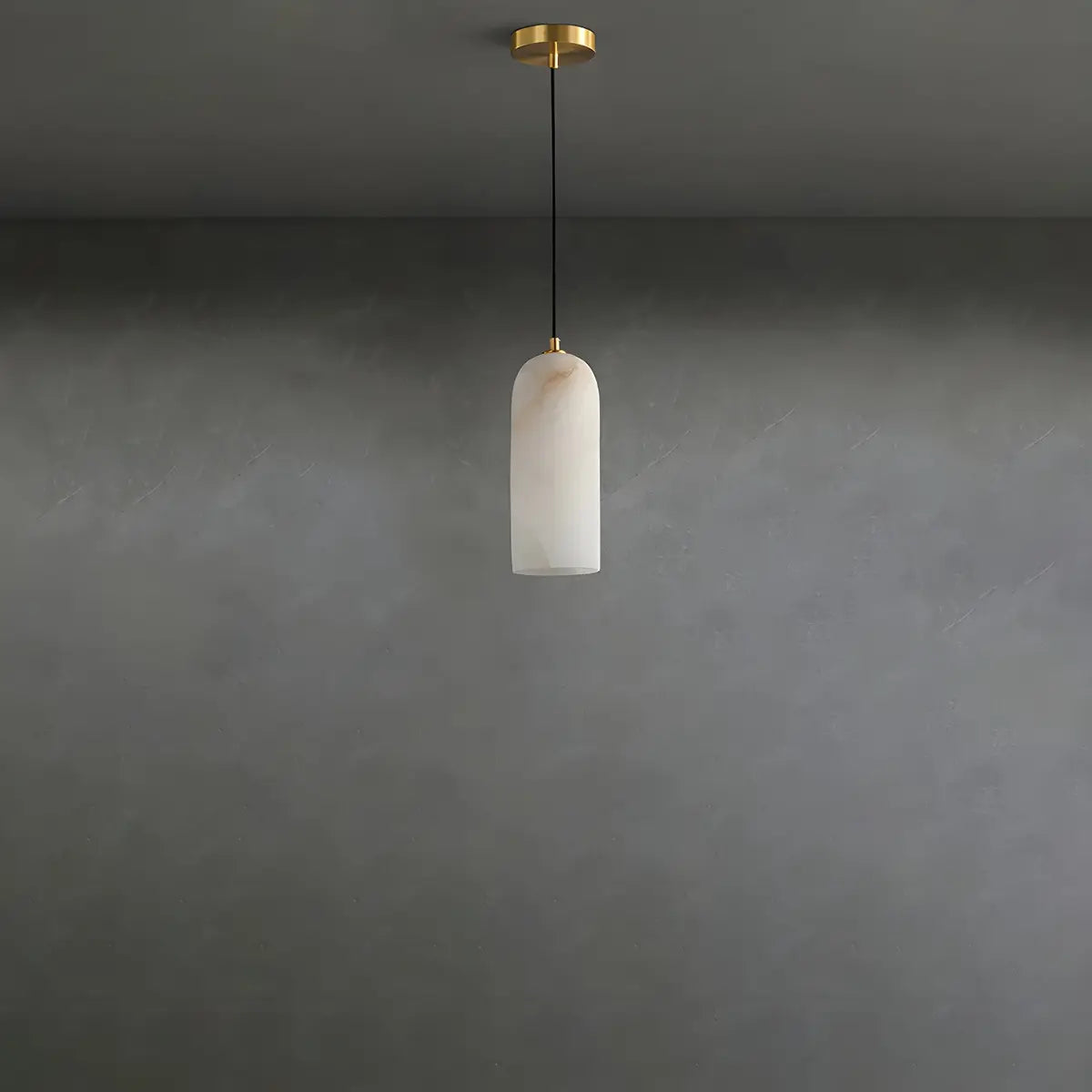 Elegant Gold Bell Alabaster Adjustable Pendant Light Image - 15