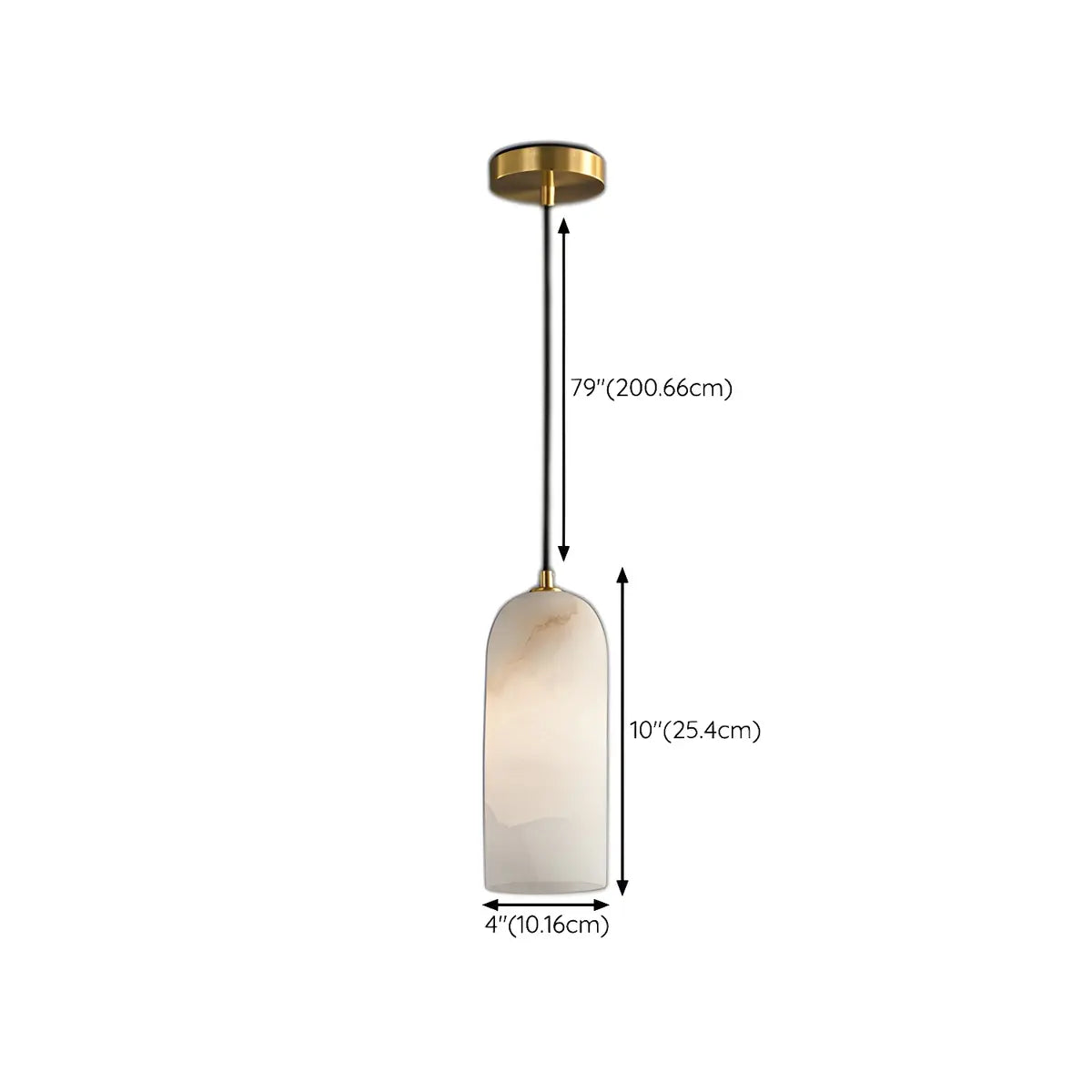 Elegant Gold Bell Alabaster Adjustable Pendant Light 