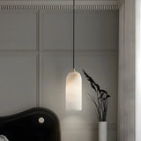 Elegant Gold Bell Alabaster Adjustable Pendant Light Image - 4