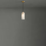 Elegant Gold Bell Alabaster Adjustable Pendant Light Image - 6