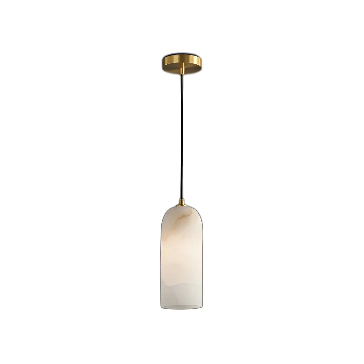 Elegant Gold Bell Alabaster Adjustable Pendant Light Image - 7