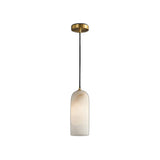 Elegant Gold Bell Alabaster Adjustable Pendant Light Image - 7