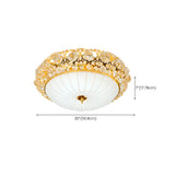 Elegant Gold Bowl-Shaped Crystal Semi-Flush Mount Light Image - 10