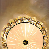 Elegant Gold Bowl-Shaped Crystal Semi-Flush Mount Light Image - 6