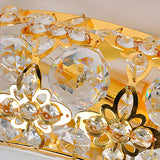 Elegant Gold Bowl-Shaped Crystal Semi-Flush Mount Light Image - 8