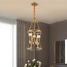 Elegant Gold Cage Floral Lotus Pendant Chandelier Image - 1