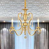 Elegant Gold Candelabra Crystal Ceiling Chandelier Image - 1