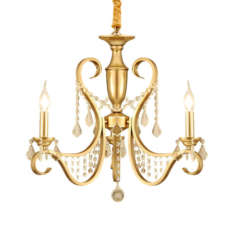 Elegant Gold Candelabra Crystal Ceiling Chandelier Image - 2