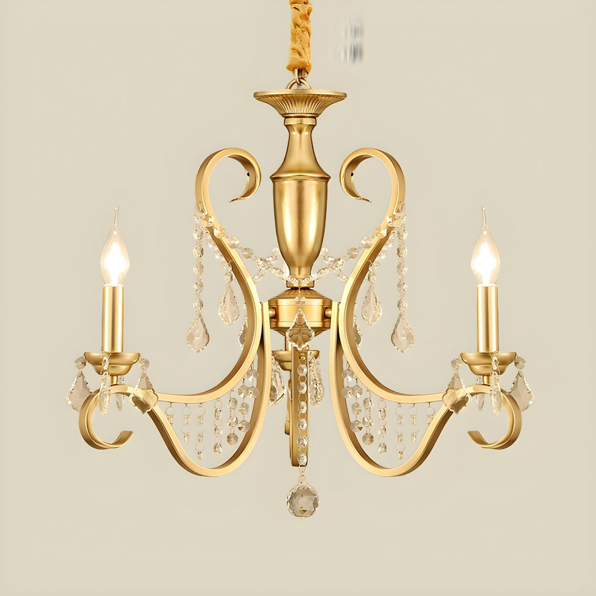 Elegant Gold Candelabra Crystal Ceiling Chandelier Image - 3