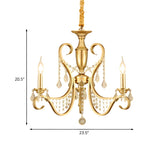 Elegant Gold Candelabra Crystal Ceiling Chandelier #size