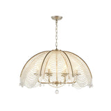 Elegant Gold Chain Dome Crystal Beaded Umbrella Chandelier Image - 2