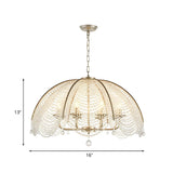 Elegant Gold Chain Dome Crystal Beaded Umbrella Chandelier Image - 4