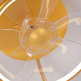 Elegant Gold Circular Ceiling Fan with Dimmable Light Image - 10