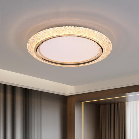 Elegant Gold Circular LED Flush Mount Ceiling Light Image - 1