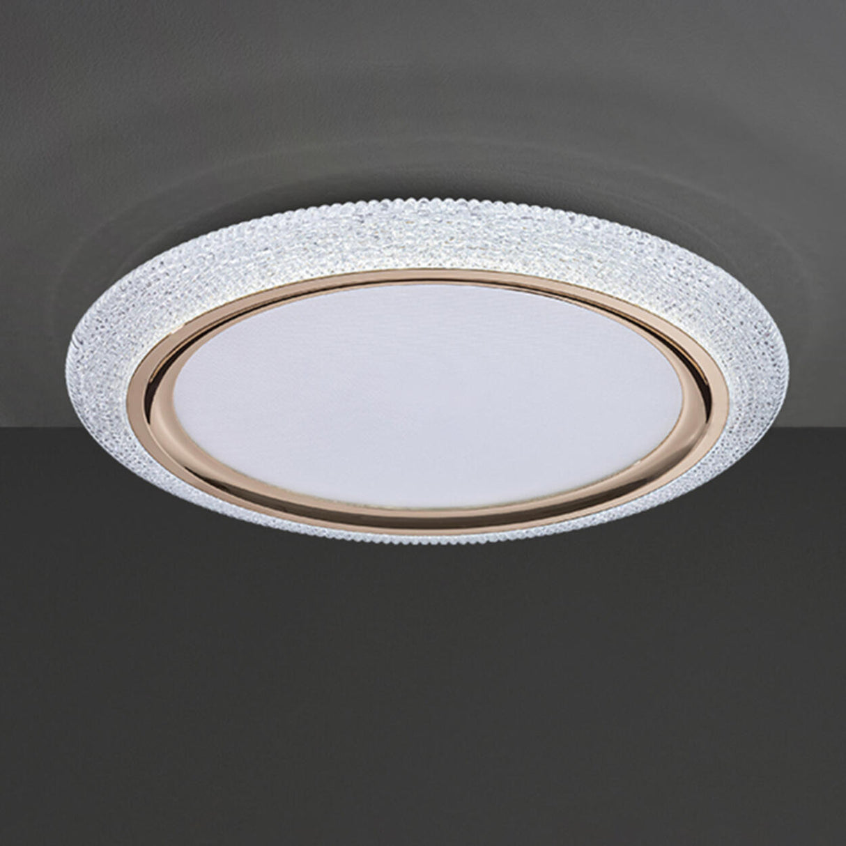 Elegant Gold Circular LED Flush Mount Ceiling Light Image - 10