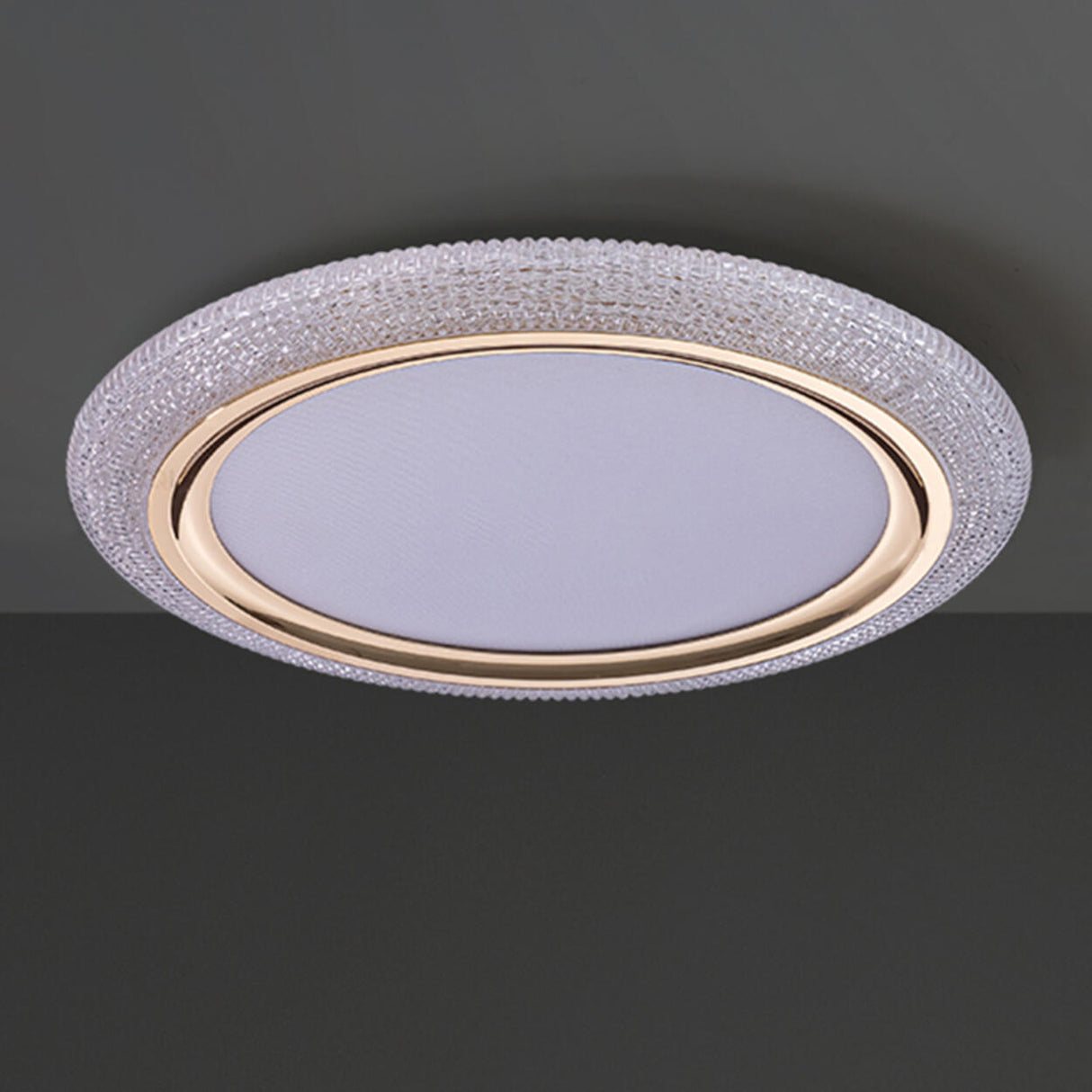 Elegant Gold Circular LED Flush Mount Ceiling Light Image - 11