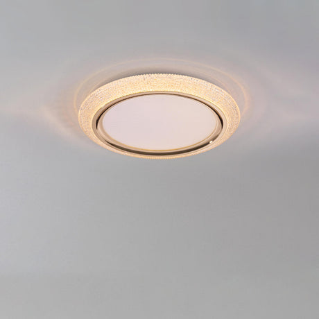 Elegant Gold Circular LED Flush Mount Ceiling Light Image - 2