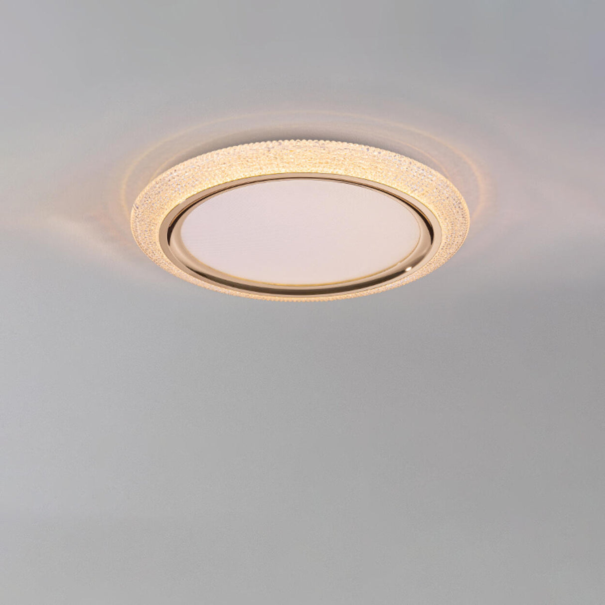 Elegant Gold Circular LED Flush Mount Ceiling Light Image - 5