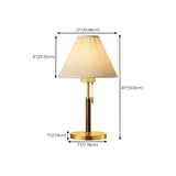 Elegant Gold Cone Table Lamp with Pull Chain Switch #size