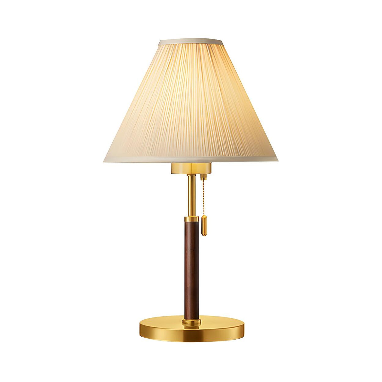 Elegant Gold Cone Table Lamp with Pull Chain Switch Image - 5