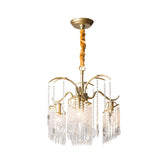 Elegant Gold Crystal Bead Windbell Pendant Chandelier Image - 3