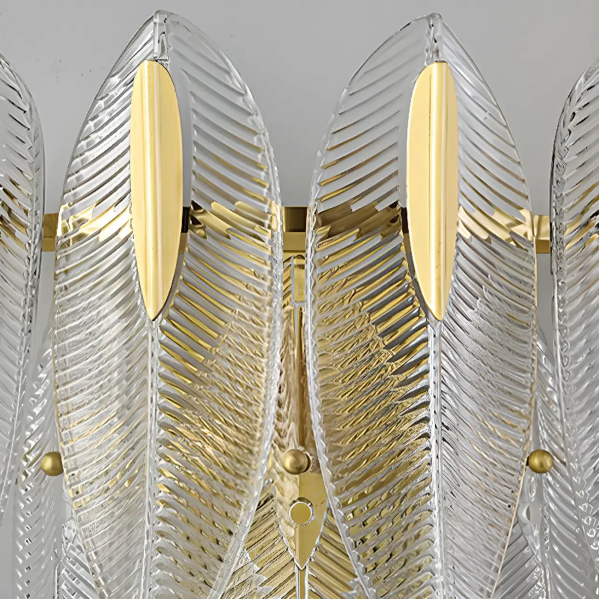 Elegant Gold Crystal Leaf Wall Sconce Image - 8