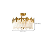 Elegant Gold Cylinder Glass Semi-Flush Mount Light #size