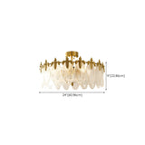 Elegant Gold Cylinder Glass Semi-Flush Mount Light Image - 14