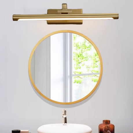 Elegant Gold Cylinder Vanity Mirror Light Fixture Image - 2