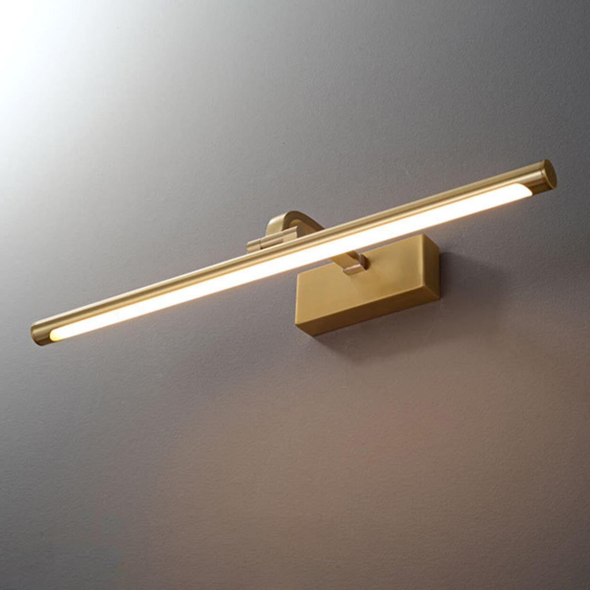 Elegant Gold Cylinder Vanity Mirror Light Fixture Image - 9