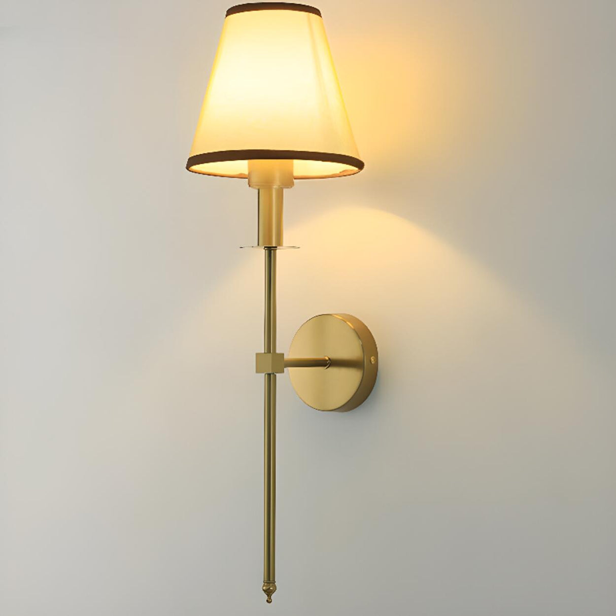 Elegant Gold Cylindrical Metal LED Wall Sconce Image - 7