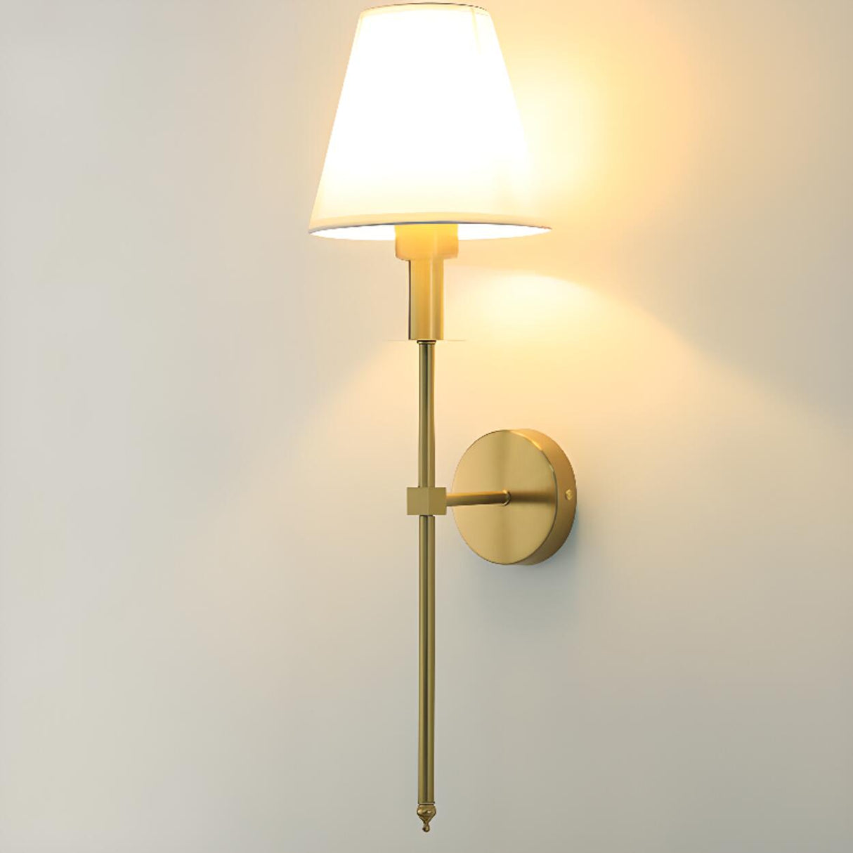 Elegant Gold Cylindrical Metal LED Wall Sconce Image - 9