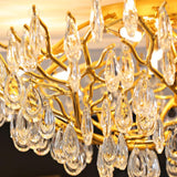 Elegant Gold Finish Crystal Branch Flush Mount Light  Image - 7