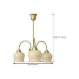 Elegant Gold Finish White Resin Floral Chandelier  #size