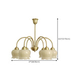 Elegant Gold Finish White Resin Floral Chandelier  Image - 23