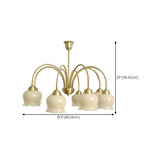 Elegant Gold Finish White Resin Floral Chandelier  Image - 25