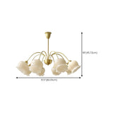 Elegant Gold Finish White Resin Floral Chandelier  Image - 26