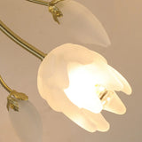 Elegant Gold Floral LED Semi-Flush Mount Ceiling Light Image - 9