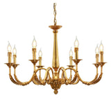 Elegant Gold Metal Candle Chandelier Adjustable Height Image - 10