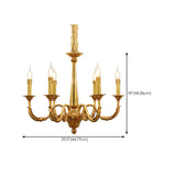 Elegant Gold Metal Candle Chandelier Adjustable Height #size