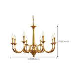 Elegant Gold Metal Candle Chandelier Adjustable Height Image - 13