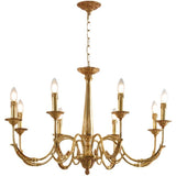 Elegant Gold Metal Candle Chandelier Adjustable Height Image - 5