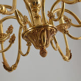 Elegant Gold Metal Candle Chandelier Adjustable Height Image - 6